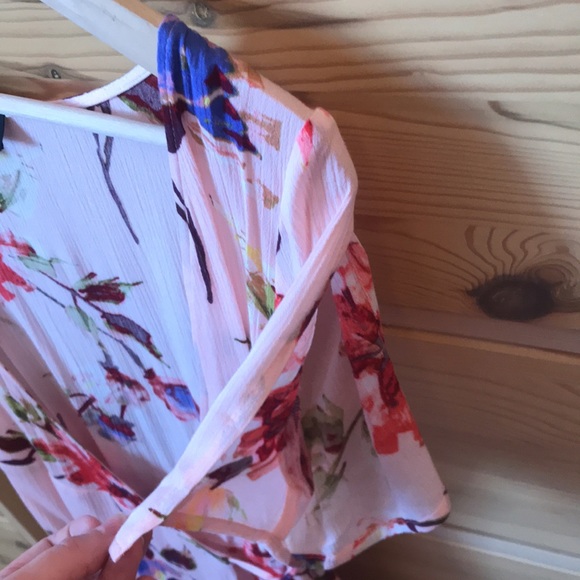 Lulus Cherished Love Blush Pink Floral Wrap Dress Size Small - Picture 7 of 9